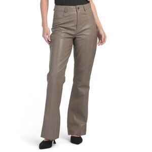 BOD & CHRISTENSEN Simply Taupe Leather Boot Cut Pants